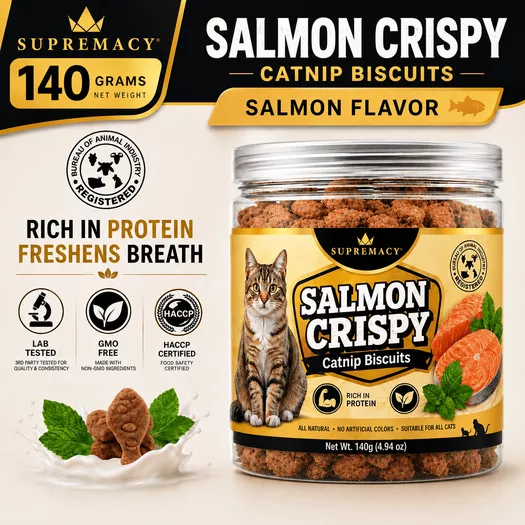 Product image - Crispy Catnip Biscuits for Cats - Salmon Flavor