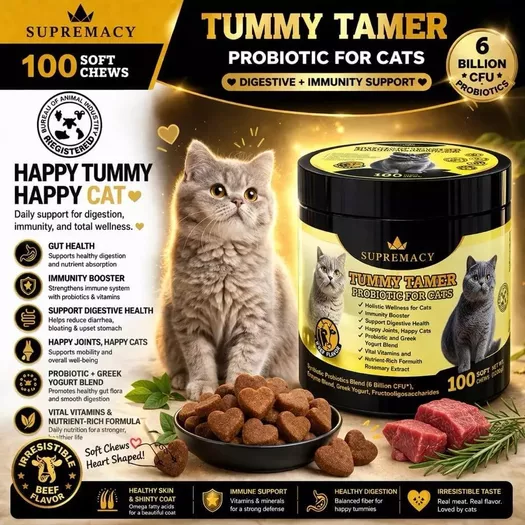 Product image - Tummy Tamer Probiotic Chewable Vitamins for Cats
