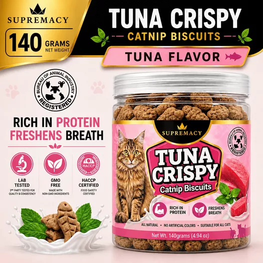 Product image - Crispy Catnip Biscuits for Cats - Tuna Flavor