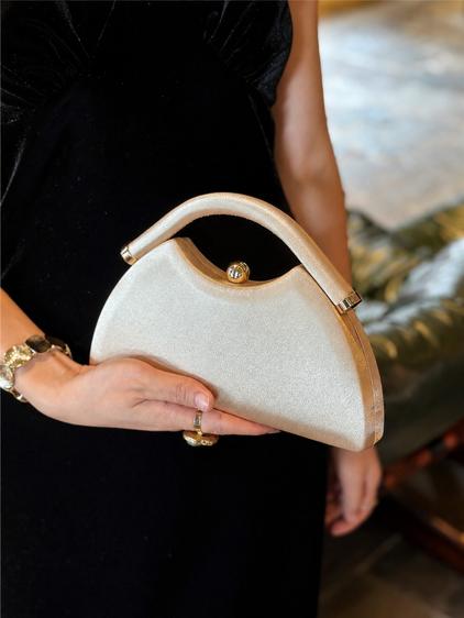 Product image - Túi Xách Lụa Vân - Màu Be