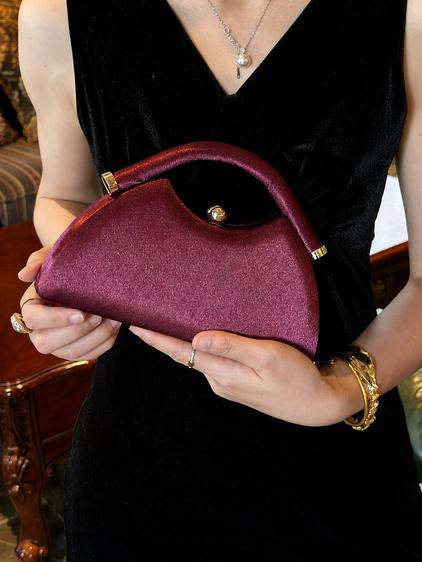 Product image - Túi Xách Lụa Vân - Màu Đỏ