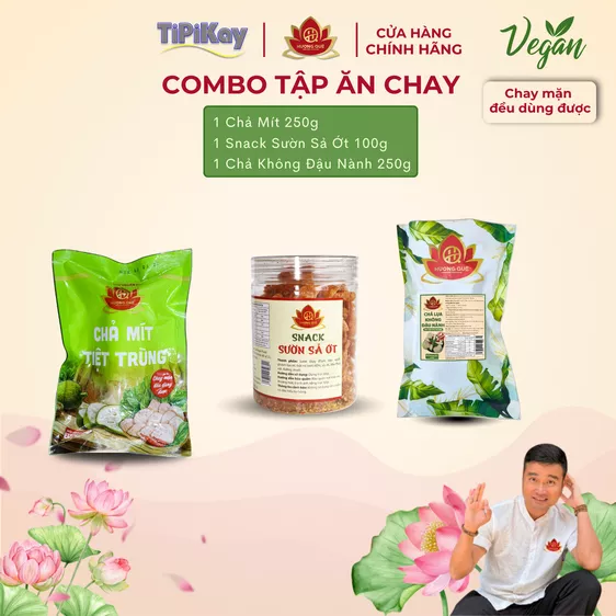 Product image - [Combo 3 Món] 1 Chả Mít 250g + 1 Chả Không Đậu Nành 250g + 1 Snack Sườn Sả Ớt 100g
