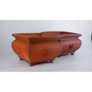 Product image - Oriental Red Chinese Bonsai Pots 16x16x12 cm