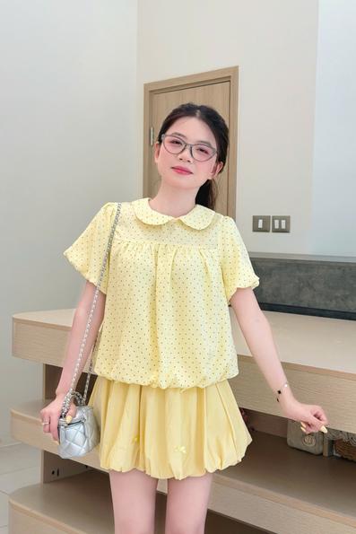 Product image - Set Áo Chấm Bi Chân Váy Bồng