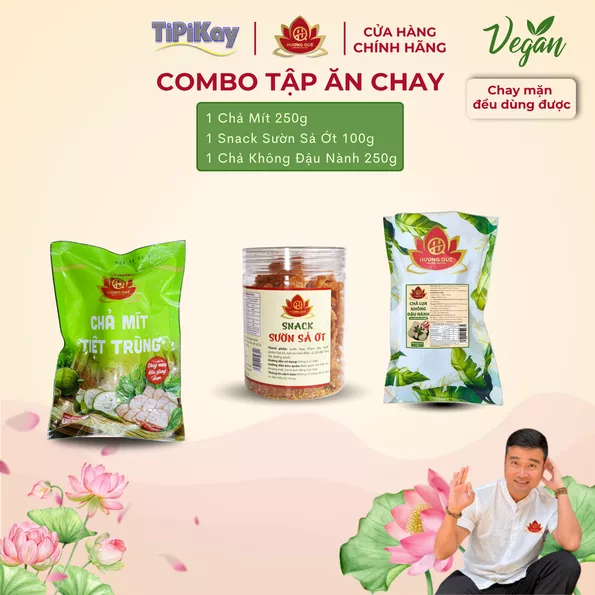 Product image - [Combo 3 Món] 1 Chả Mít 250g + 1 Chả Không Đậu Nành 250g + 1 Snack Sườn Sả Ớt 100g