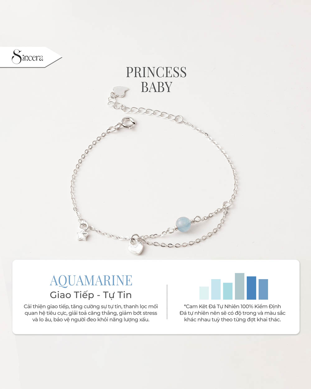 Vòng Tay Sincera Princess Baby | Bạc s925 Mix Đá 1