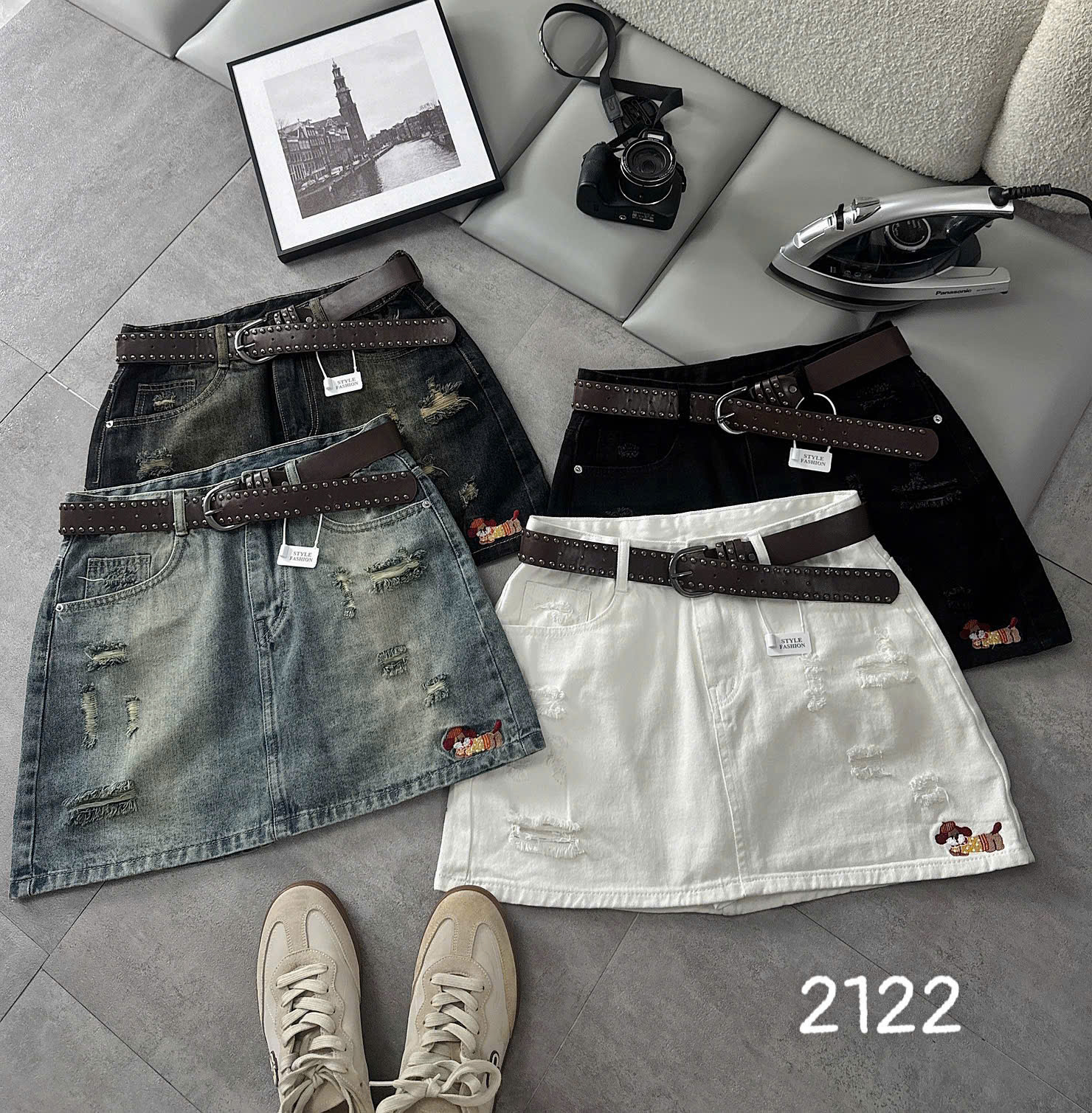 Ảnh kiểm tra form chân váy jean bigsize lưng cao T-JV2122