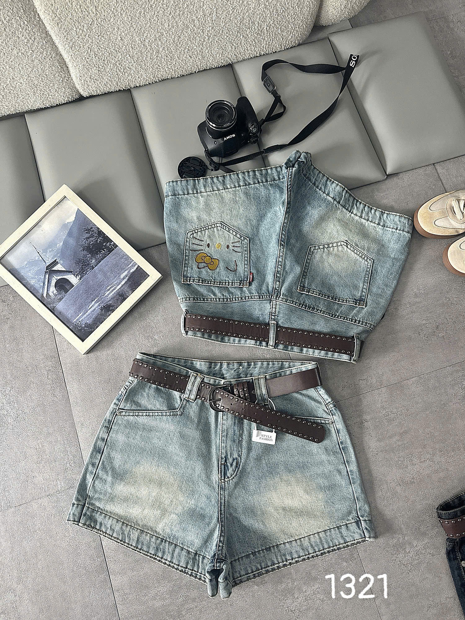 Ảnh cận mặt trước quần short jean bigsize T-QSJ1321 màu xanh jean đậm