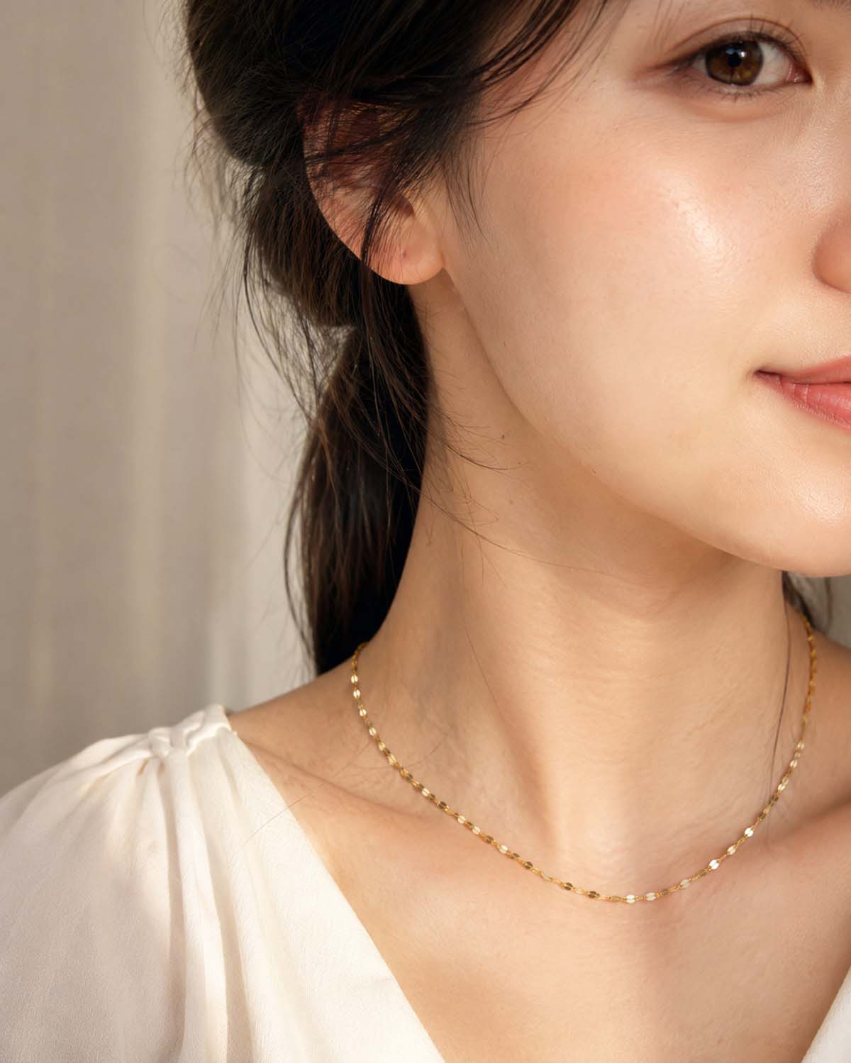 Dây Chuyền Sincera Basic Sequin Chain | Bạc s925 i Vàng 18K 4