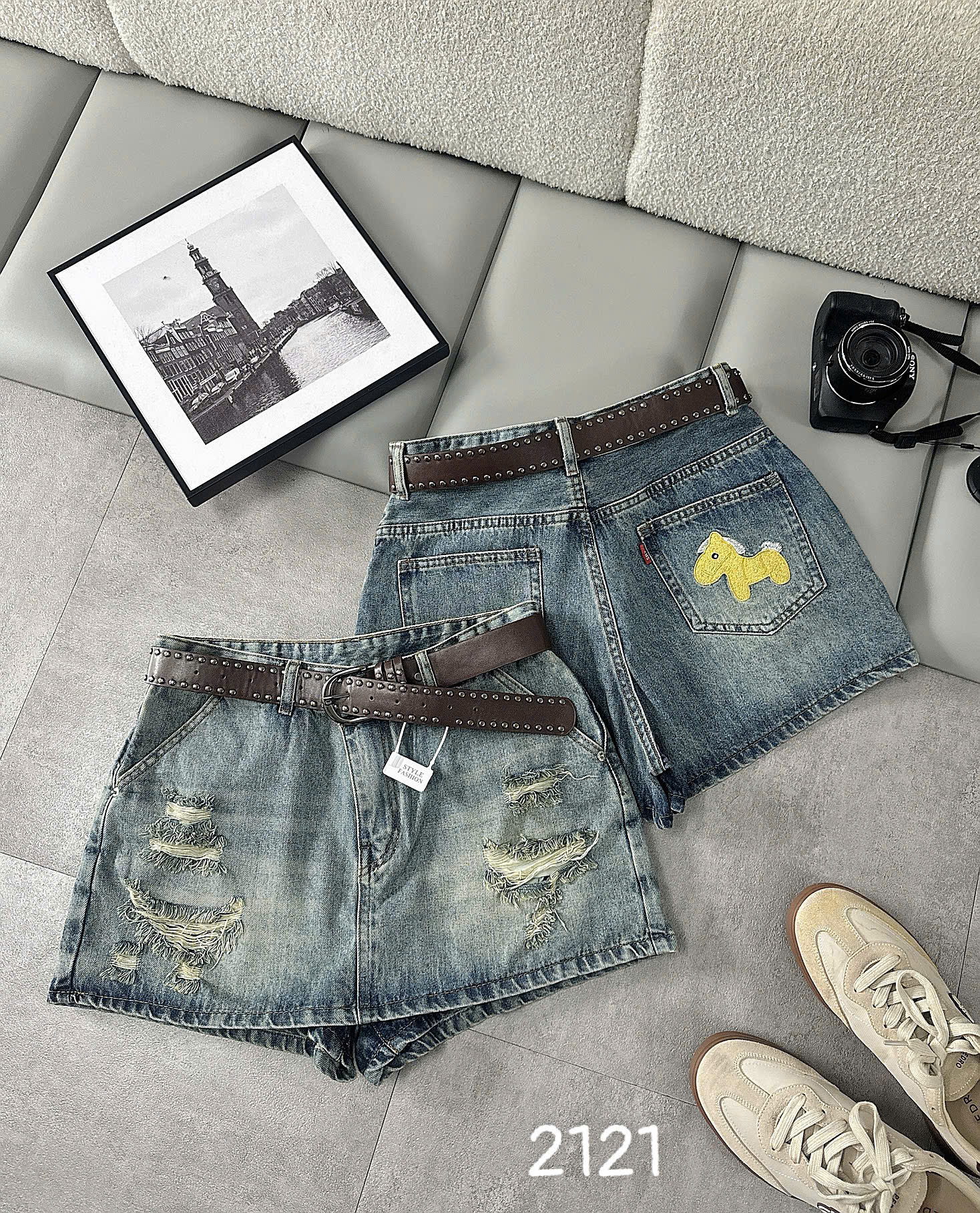 Chi tiết quần váy jean thêu cún bigsize T-QVJ2121 giúp mẫu jean trẻ và dễ phối hơn