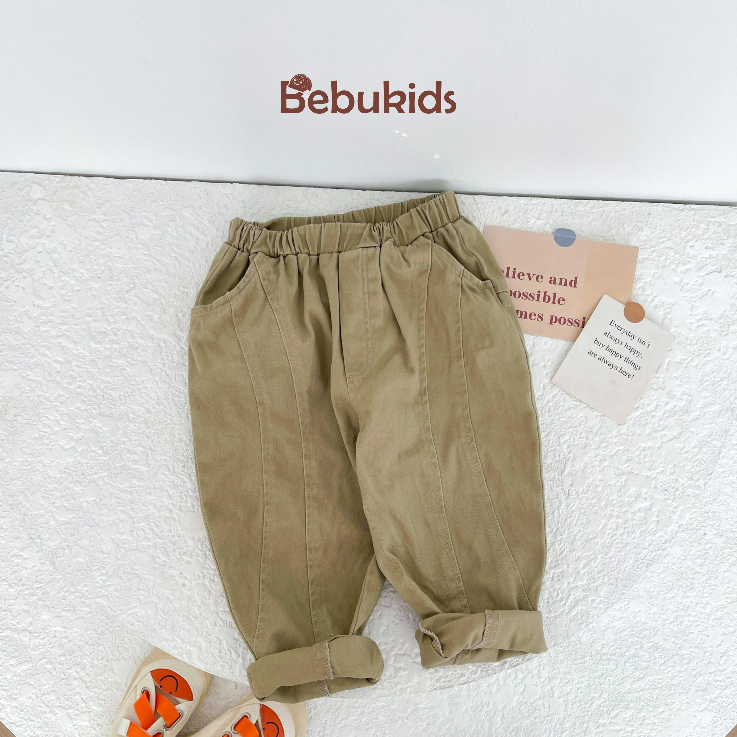 QD1665- quần kaki can 3 mảnh nâu