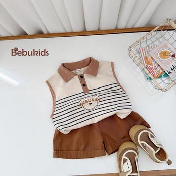 Bộ không tay quần đùi bé trai có cổ