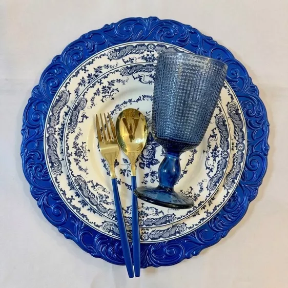 Product image - 6-seater Blue Floral Dinnerware Set - Design I