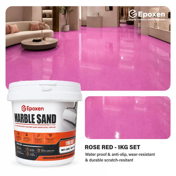 Product image - 1KG Epoxen Marble Rose Red Paint | SmartLevel Formula | High Gloss