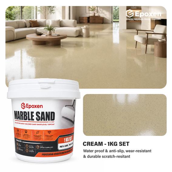 Product image - 1KG Epoxen Marble Cream Paint | SmartLevel Formula | High Gloss