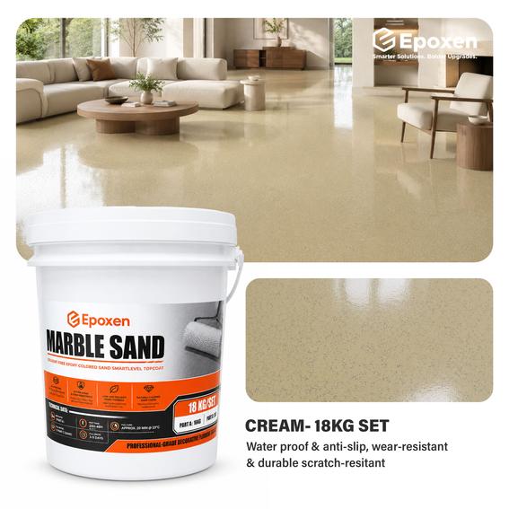 Product image - 18KG Epoxen Marble Cream Paint | SmartLevel Formula | High Gloss