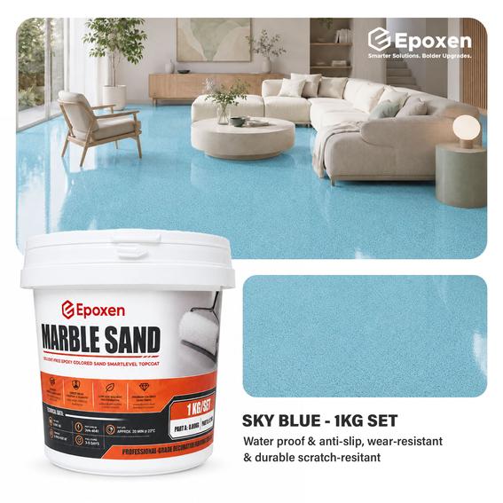 Product image - 1KG Epoxen Marble Sky Blue Paint | SmartLevel Formula | High Gloss
