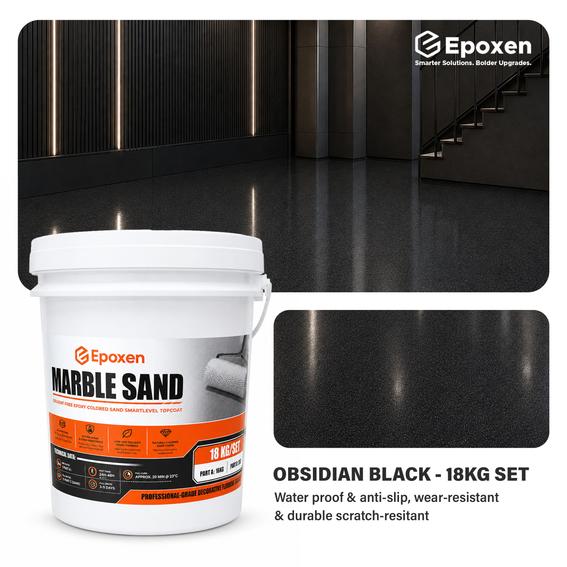 Product image - 18KG Epoxen Marble Obsidian Black Floor Coating | SmartLevel Formula | High Gloss