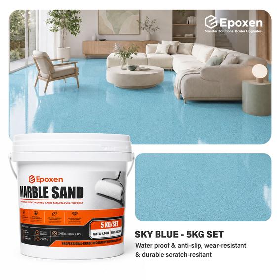 Product image - 5KG Epoxen Marble Sky Blue Paint | SmartLevel Formula | High Gloss