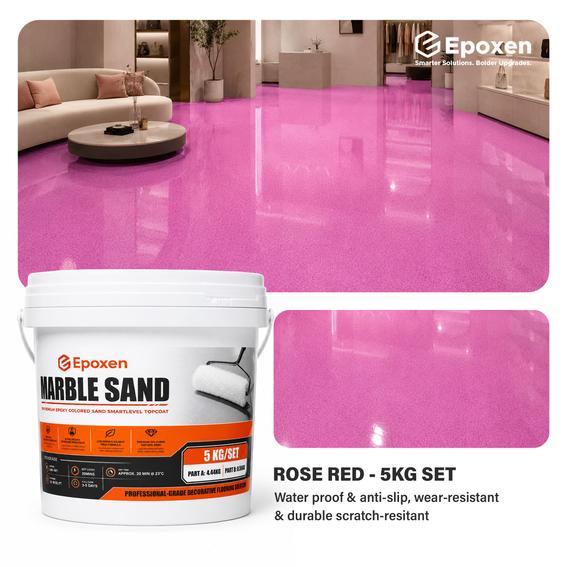 Product image - 5KG Epoxen Marble Rose Red Paint | SmartLevel Formula | High Gloss