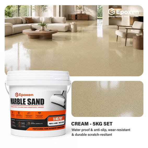 Product image - 5KG Epoxen Marble Cream Paint | SmartLevel Formula | High Gloss