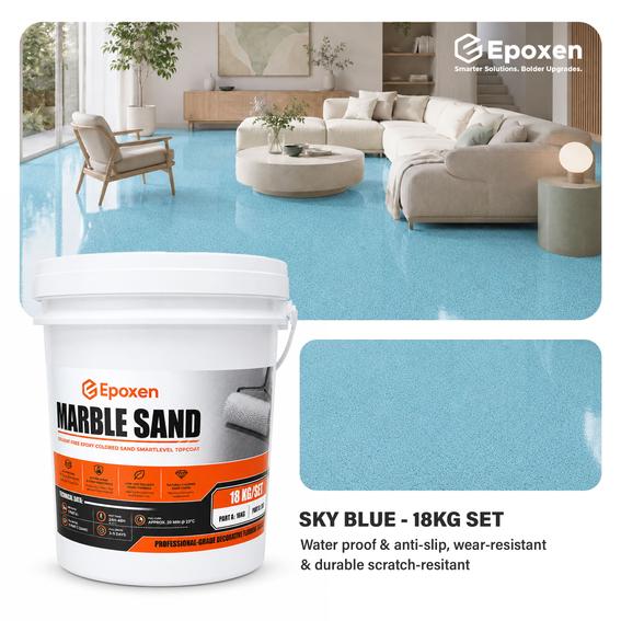 Product image - 18KG Epoxen Marble Sky Blue Floor Coating | SmartLevel Formula | High Gloss