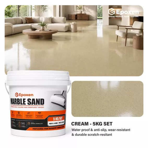 Product image - 5KG Epoxen Marble Sand Cream Epoxy Resin
