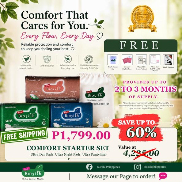 Product image - COMFORT STARTER SET (2 to 3-month supply set based on regular usage of napkin with medium-heavy flow))