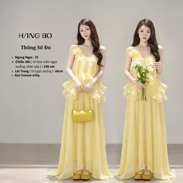 Product image - Váy Voan Hai Dây Vintage Dịu Dàng Dáng Rộng