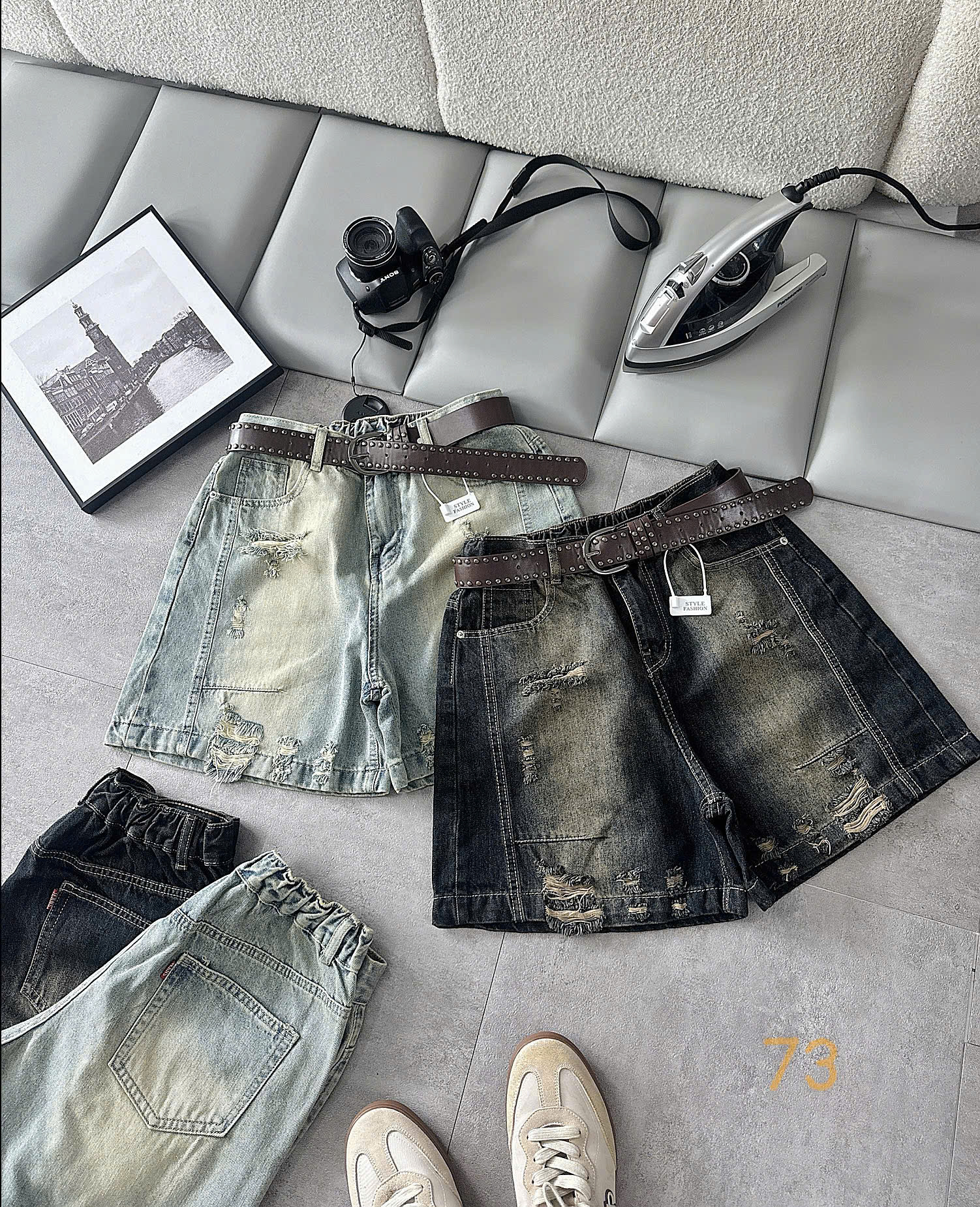 Tổng hợp hai màu quần short jean lửng bigsize T-QSJ73