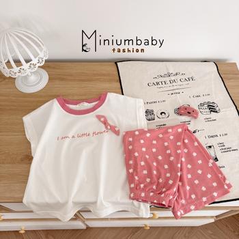 Bộ sát nách quần dài bé gái không cổ in hình