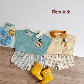 Bộ cộc quần đùi bé trai có cổ