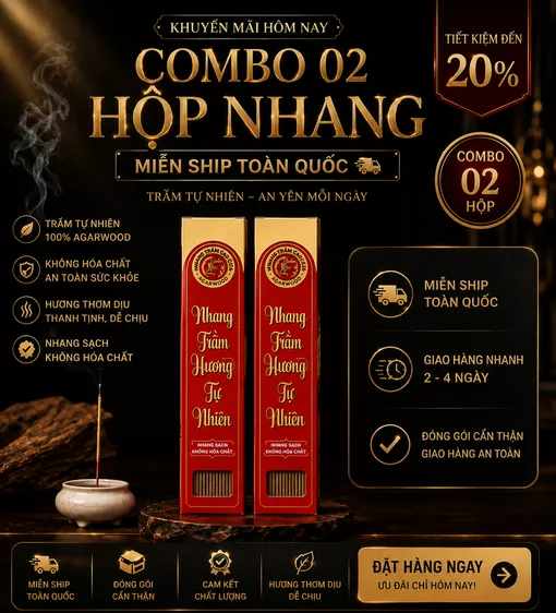Product image - COMBO 02 Hộp NHANG TRẦM HƯƠNG Miễn Ship 199K