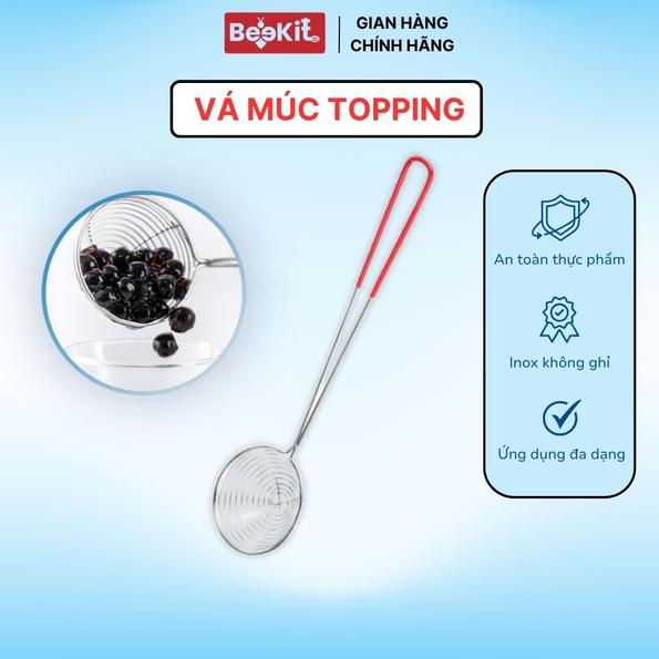Product image - Vợt Múc Topping Inox cán đỏ
