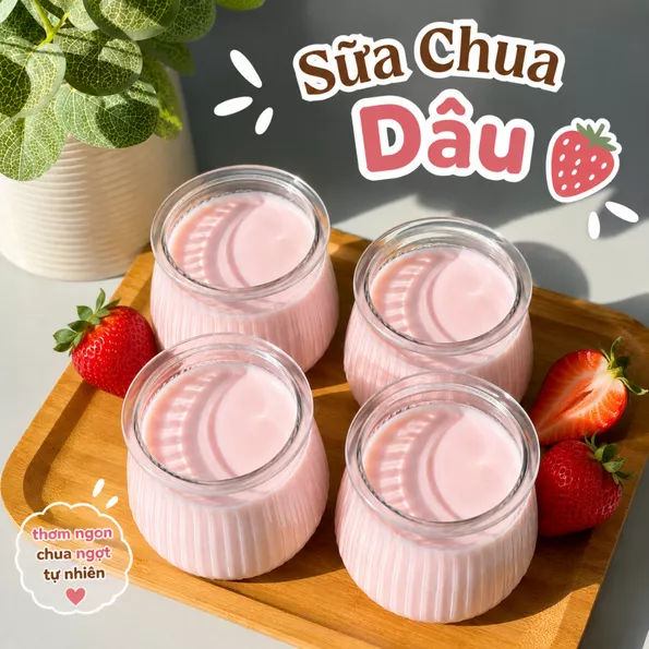 Product image - Sữa chua Dâu Mộng Mơ( 1 set 4 hũ)