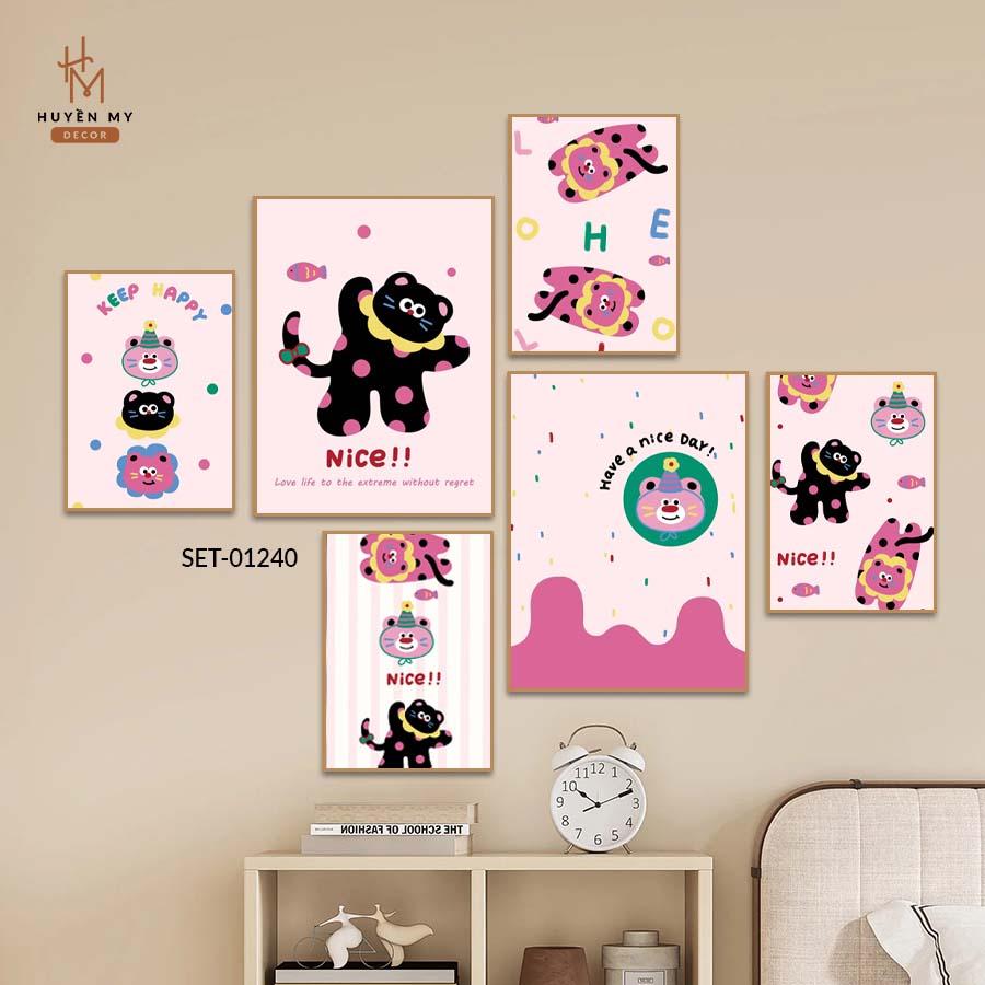 K2986 - Set 6 Tranhh Dán Tường Xinh Xắn, Mẫu Mã Hiện Đại. Trang Trí Phòng Ngủ, Phòng Bé, Phòng Khách - Huyền My Decor
