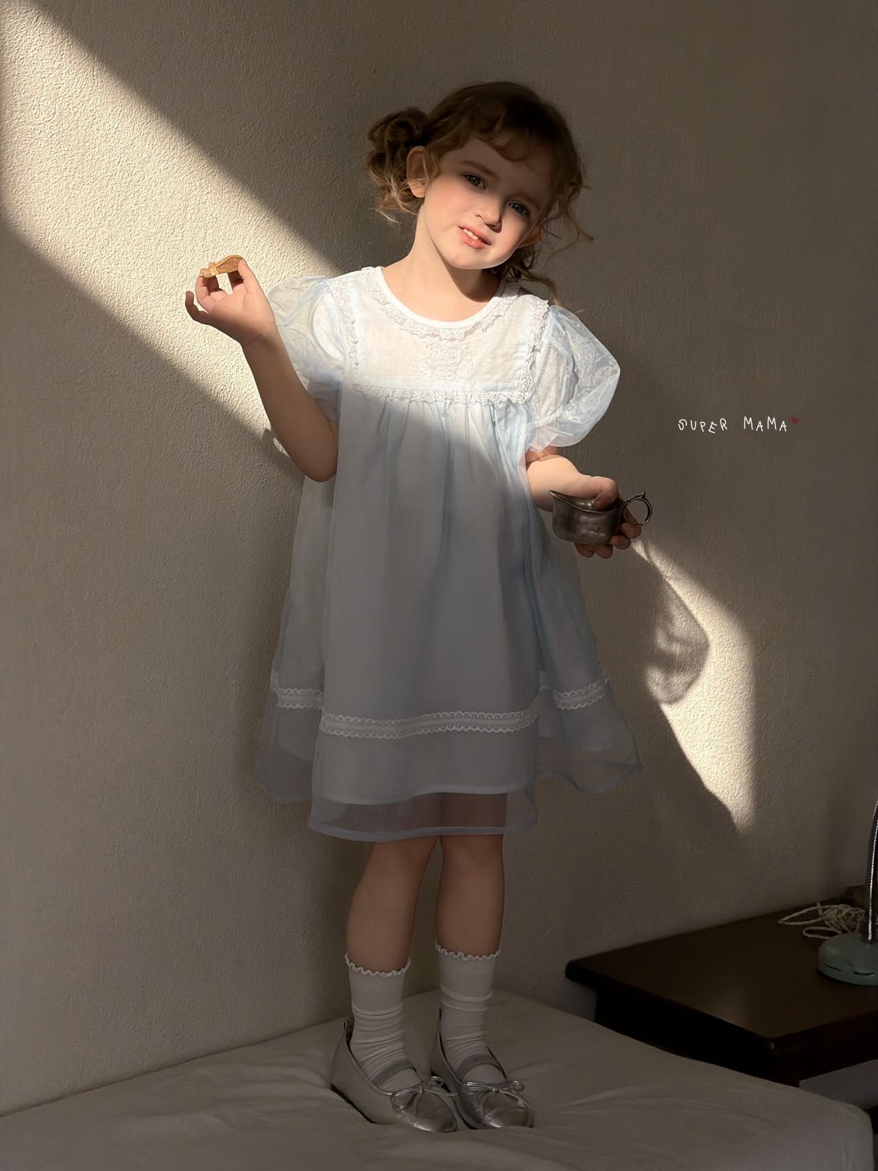 Đầm Super Mama xanh thiên thanh