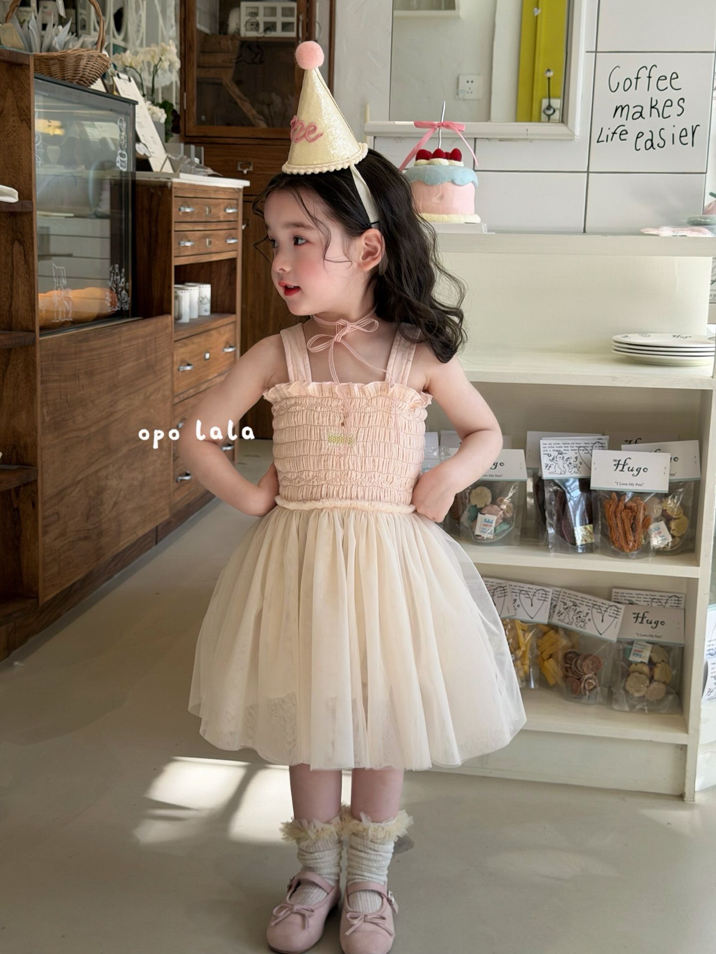 Opo Lala - Đầm tutu chun ngực hồng đào