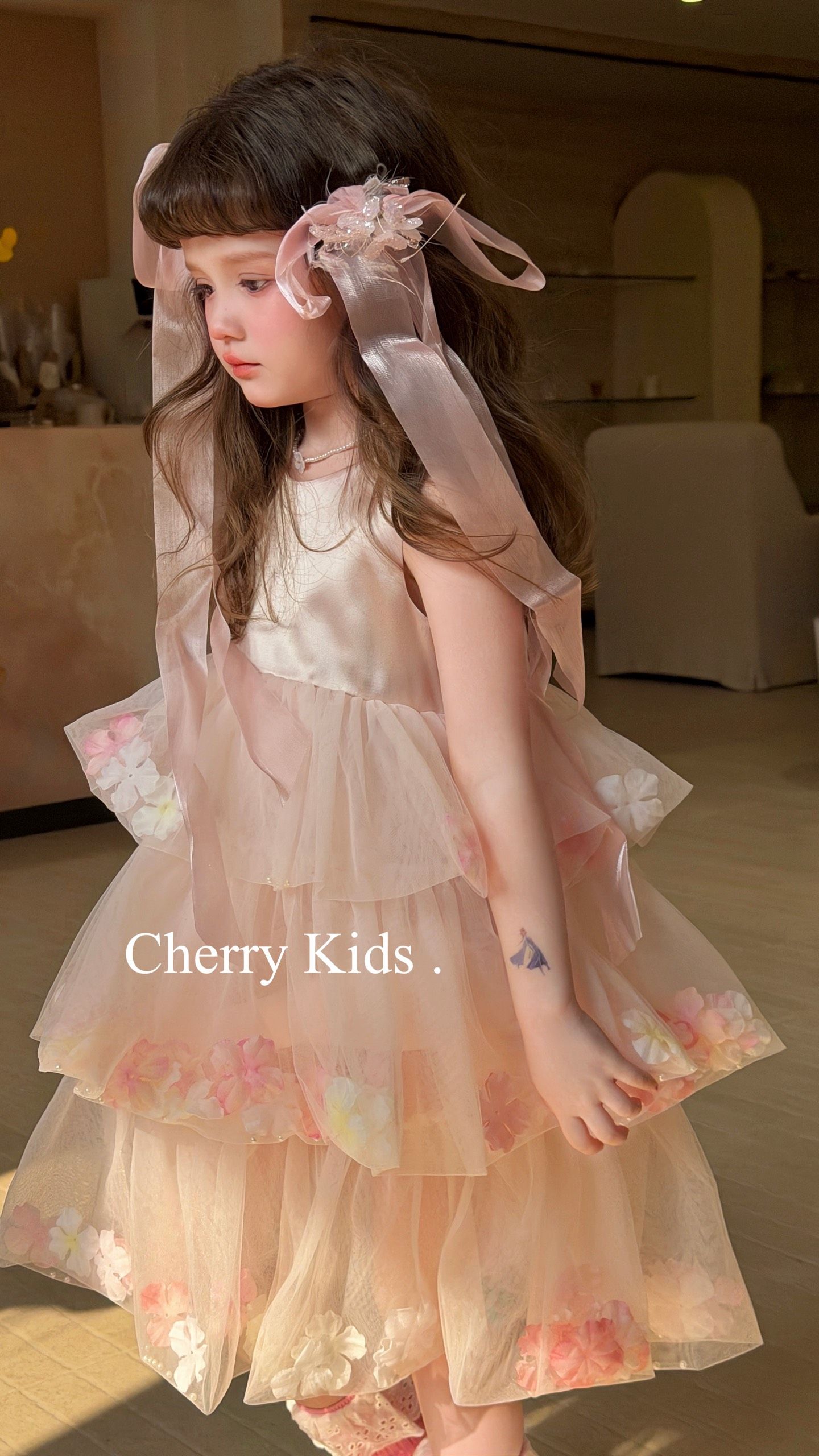 Cherry Kids - Đầm hồng pastel flower