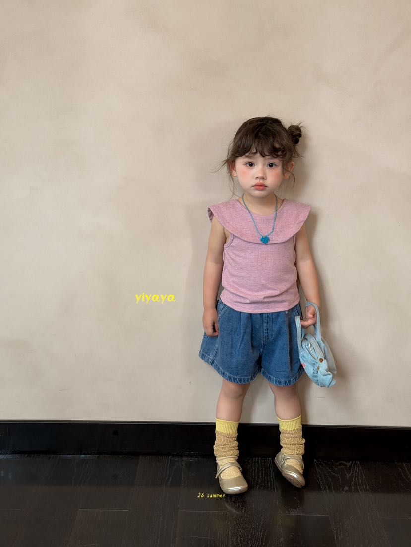 Yiyaya - Áo hồng cổ choàng tròn