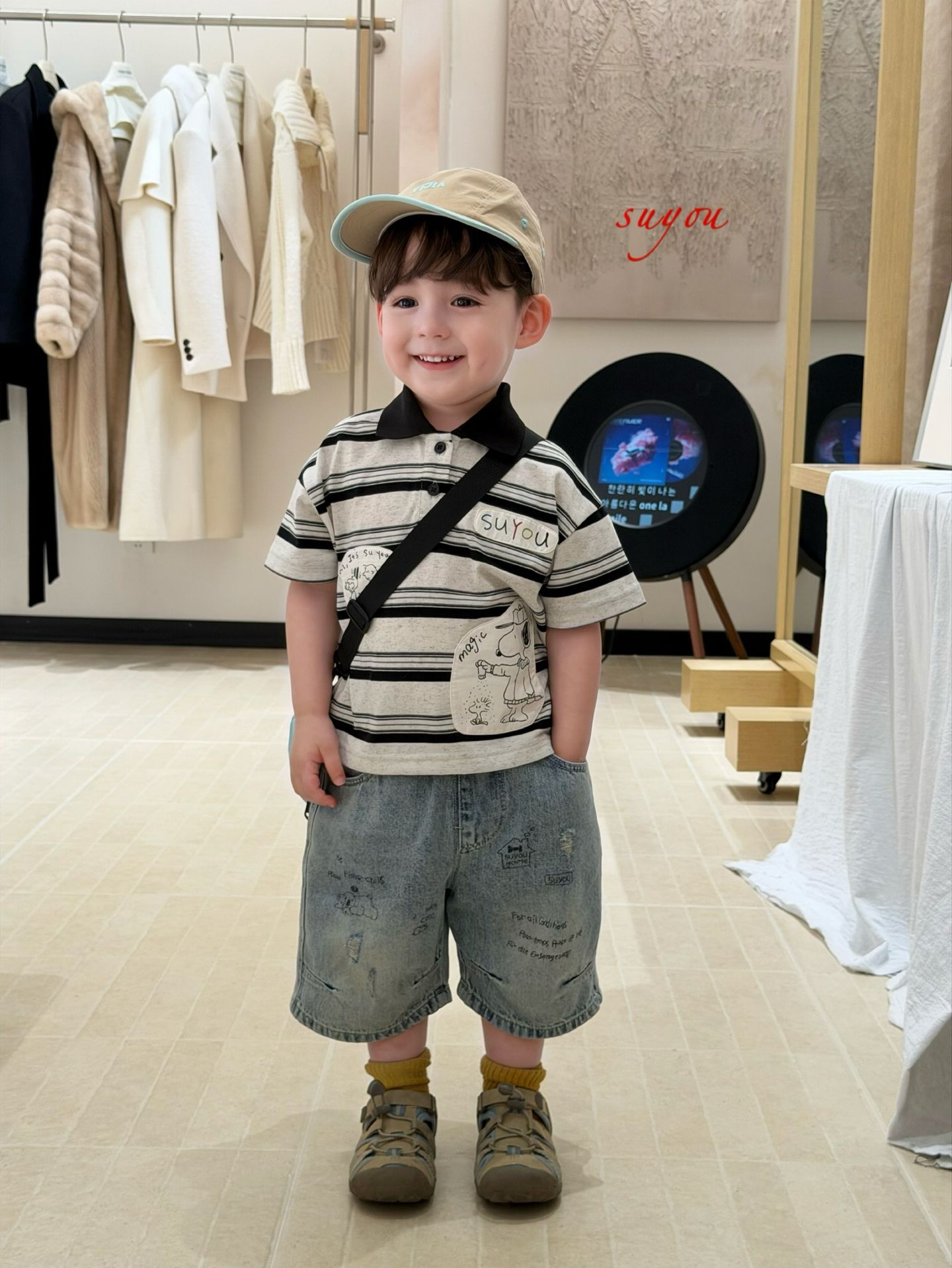 Suyou magic Snoopy - Quần short jeans 582111