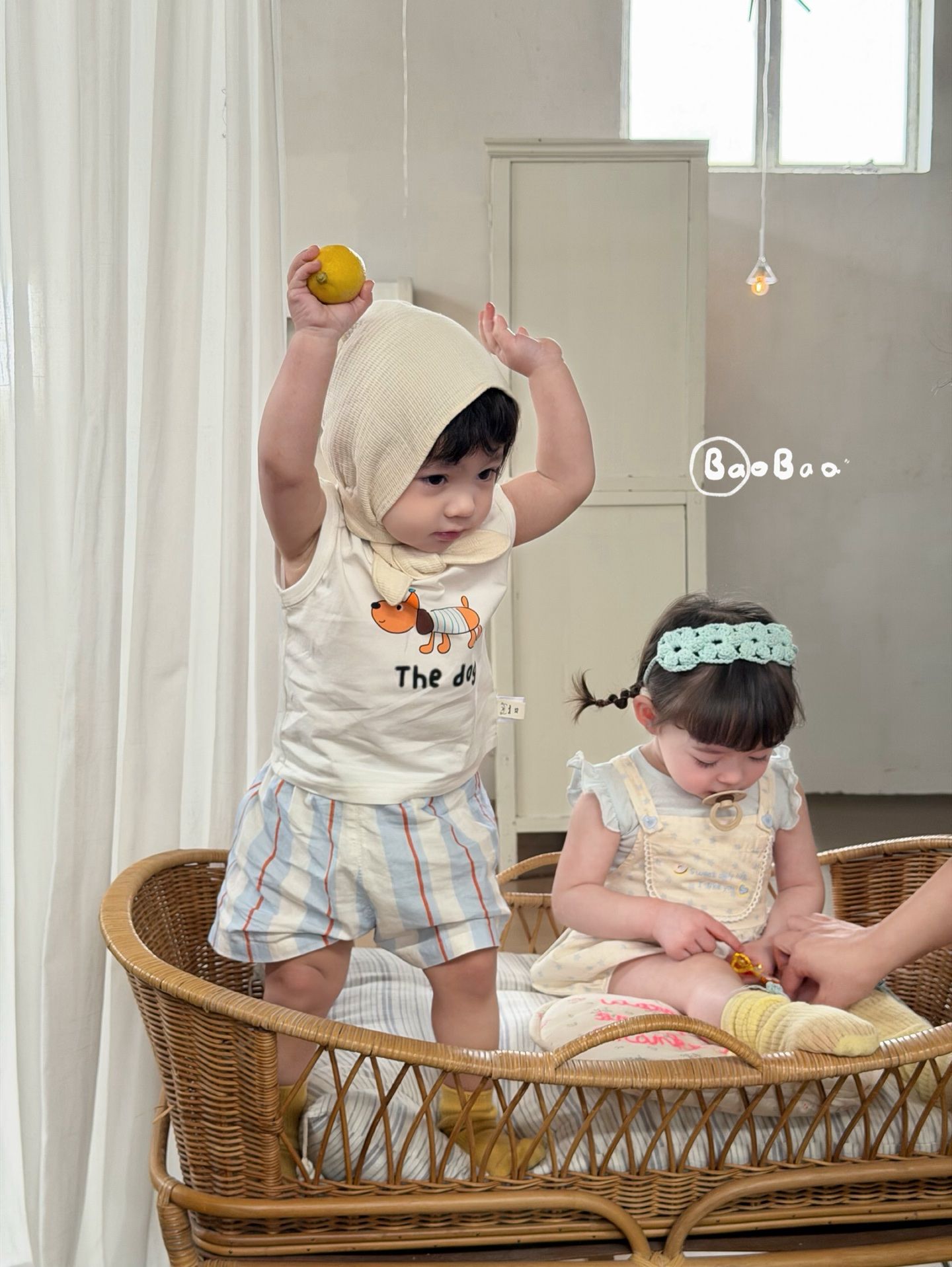 Set BaoBao the dog quần kẻ