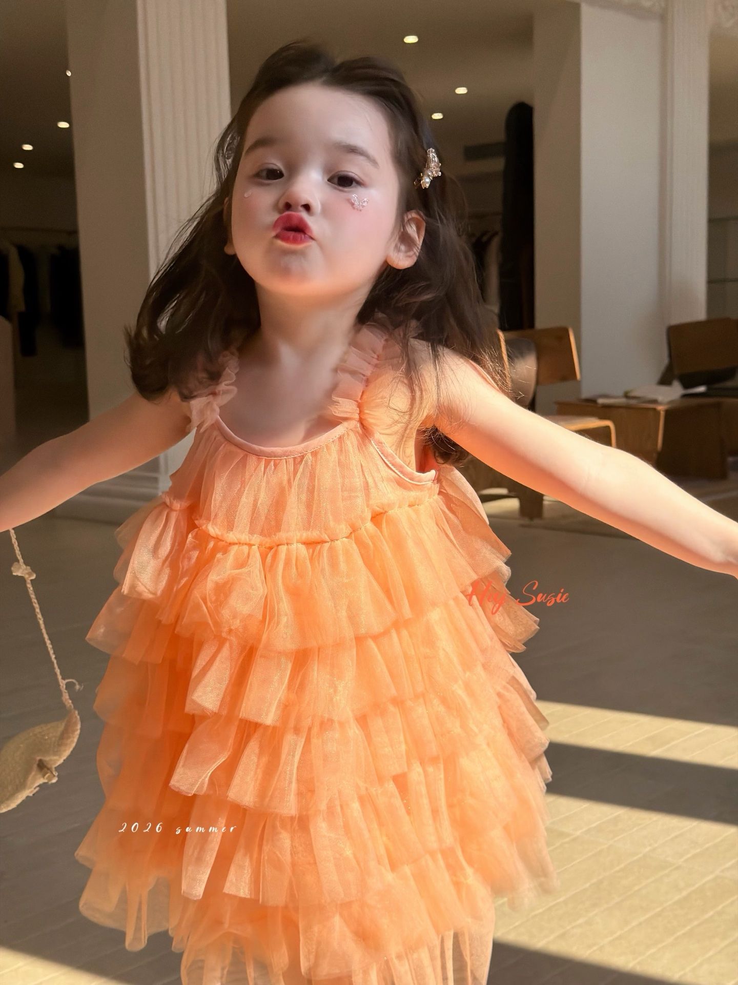 Hey Susie - Đầm hai dây 17067 tutu bright orange
