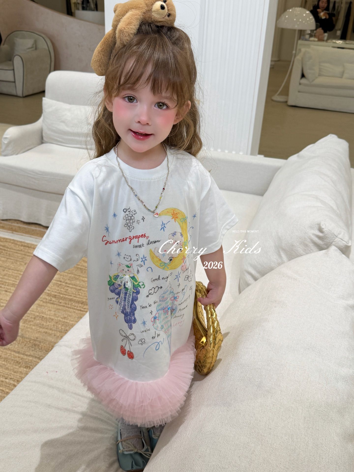 Cherry Kids - Đầm Trắng grapes gấu tutu
