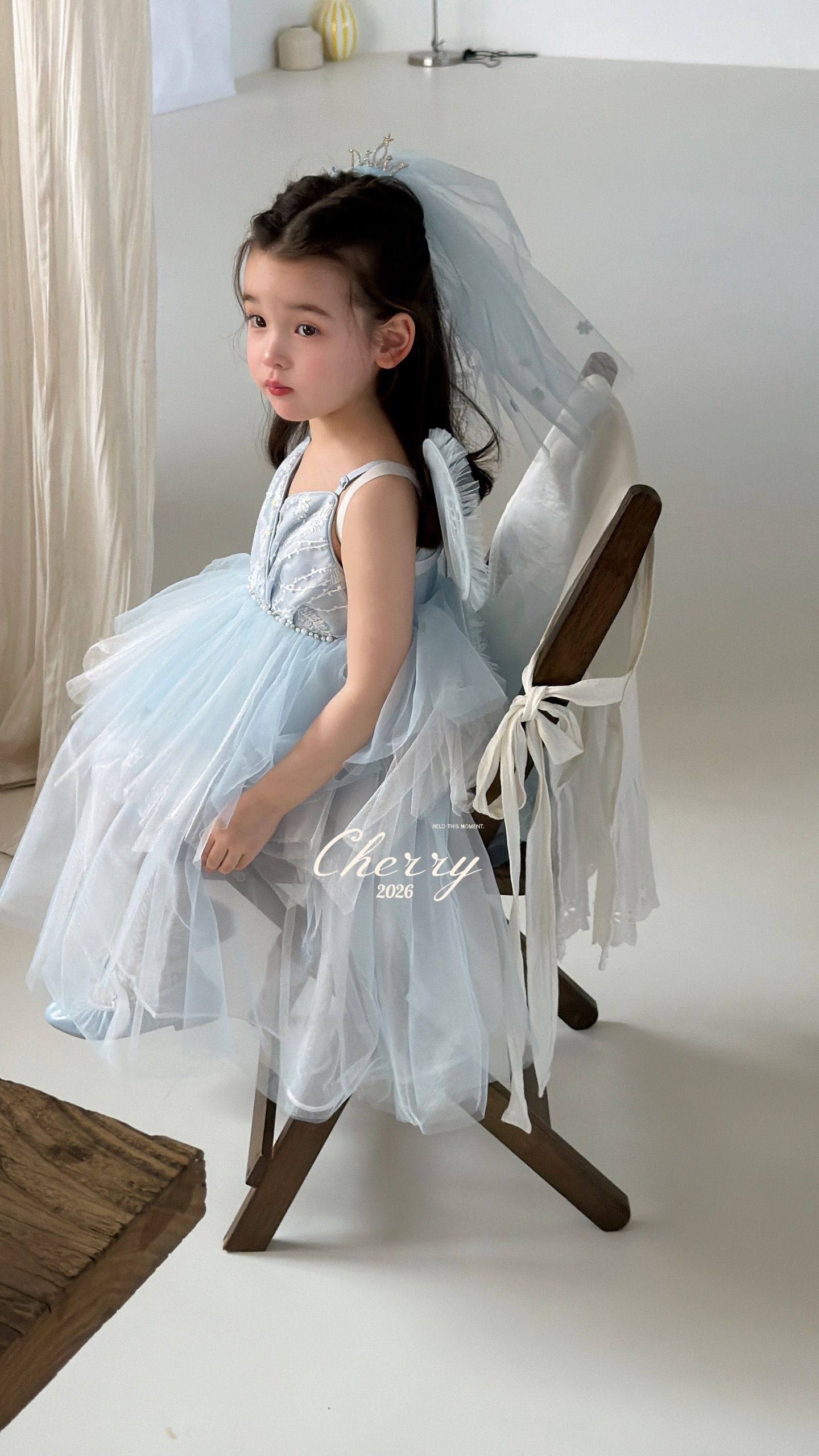 Cherry Kids - Đầm xanh Mermaid nơ lưng