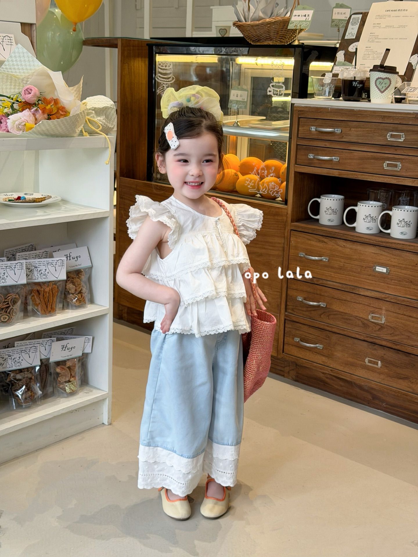 Opo Lala - Quần denim gấu ren