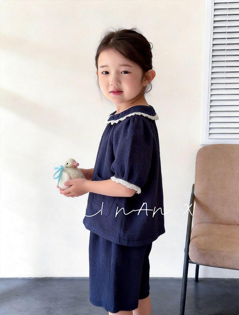 Homewear Linanxi cổ sen mix ren túi bèo