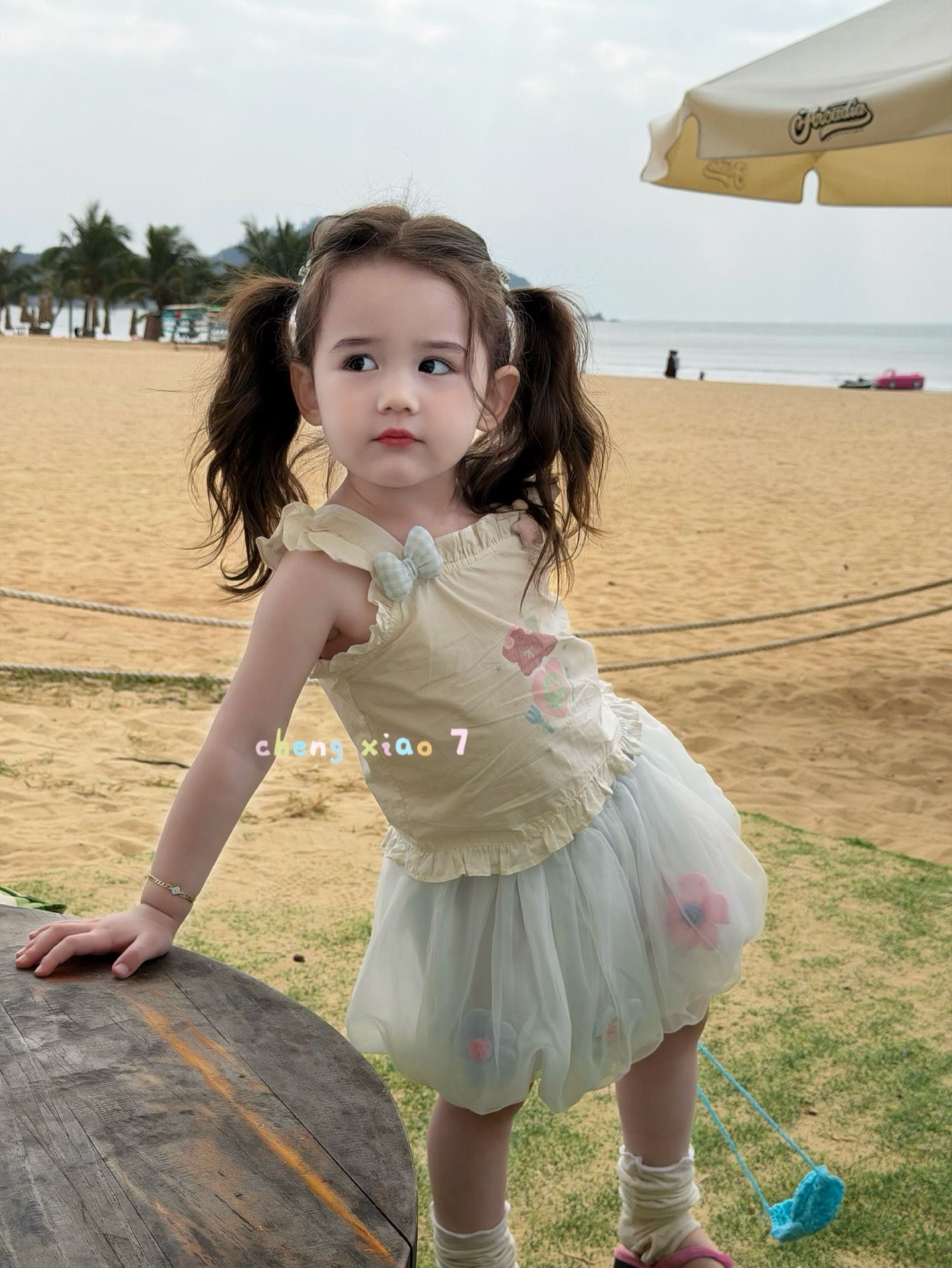 pastel Cheng Xiao - Váy tutu xanh hoa ẩn