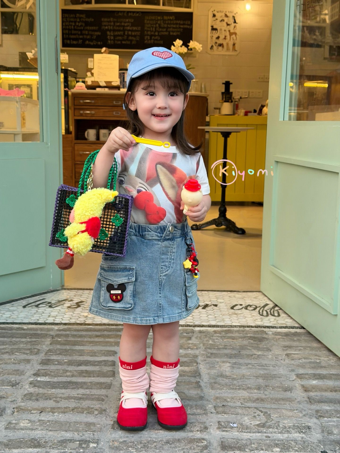 Váy denim Kiyomi Mickey túi hộp