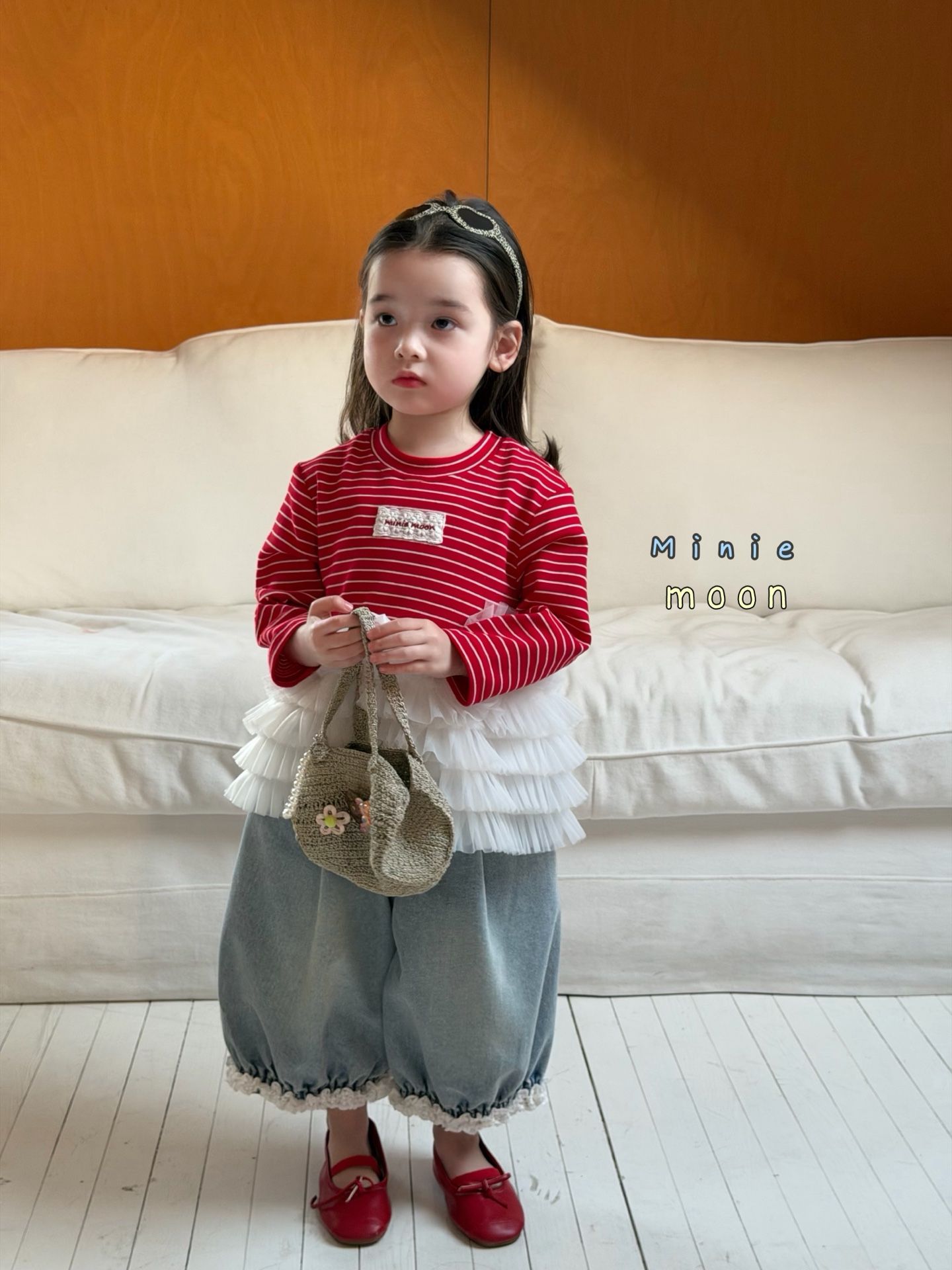 Áo kẻ đỏ tutu ngọt ngào Minie Moon iu dấu